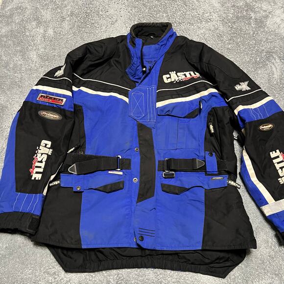 Castle X Winter Coat Mens XL Blue Moto Racing Snowmobile Jacket *** - Picture 1 of 11